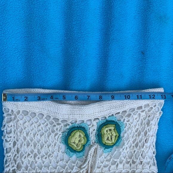 VINTAGE 90s COTTON CROCHET CONVERTIBLE DRESS OR SKIRT MADE IN FRANCE - Picture 12 of 13